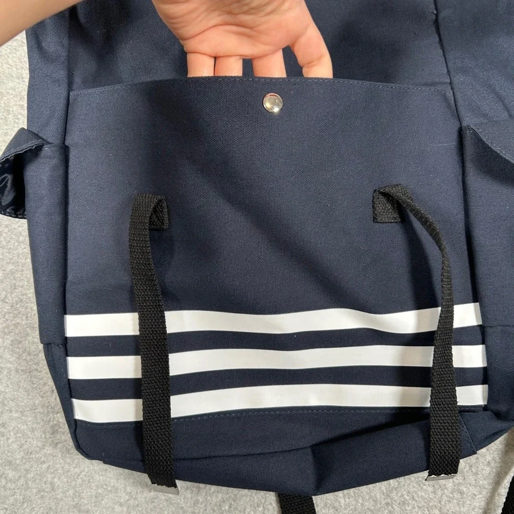 Jean Paul Gaultier Backpack‎ Navy Blue White Stripe Travel Bag Nautical